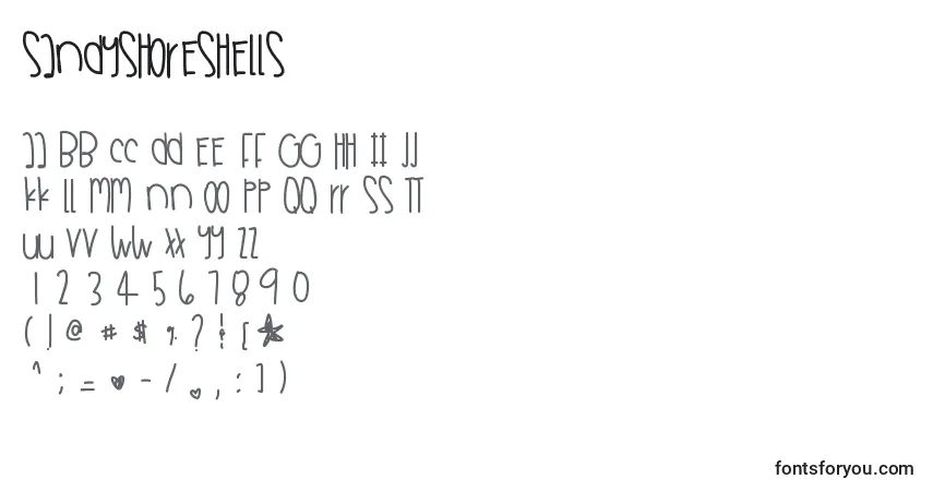 A fonte Sandyshoreshells – alfabeto, números, caracteres especiais