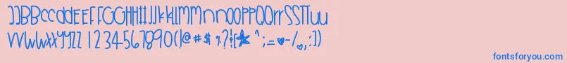 Sandyshoreshells Font – Blue Fonts on Pink Background
