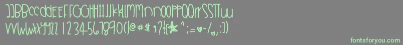 Sandyshoreshells Font – Green Fonts on Gray Background