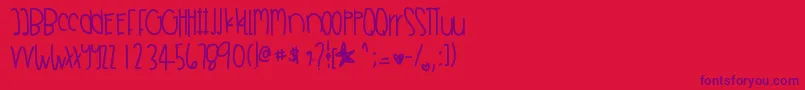 Sandyshoreshells Font – Purple Fonts on Red Background