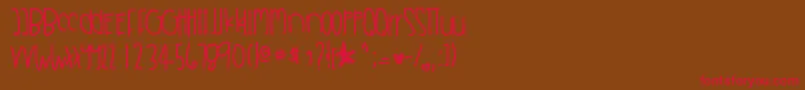 Sandyshoreshells Font – Red Fonts on Brown Background
