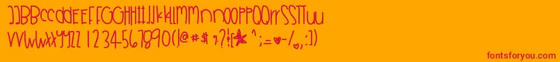 Sandyshoreshells Font – Red Fonts on Orange Background