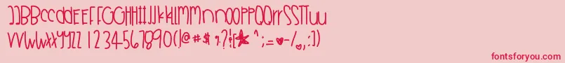 Sandyshoreshells-Schriftart – Rote Schriften auf rosa Hintergrund