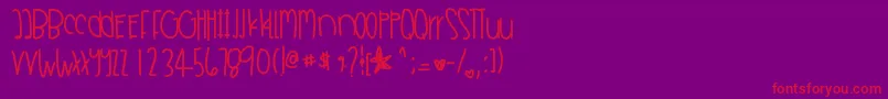 Sandyshoreshells Font – Red Fonts on Purple Background