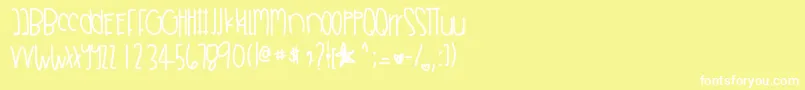 Sandyshoreshells Font – White Fonts on Yellow Background