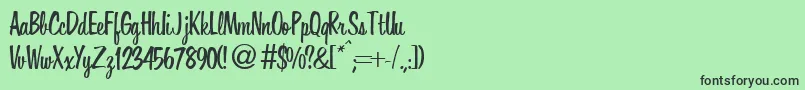 HoverRegularDb Font – Black Fonts on Green Background