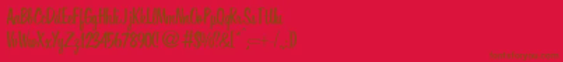 Подробнее о шрифте HoverRegularDb Шрифт HoverRegularDb – коричневые шрифты на красном фоне