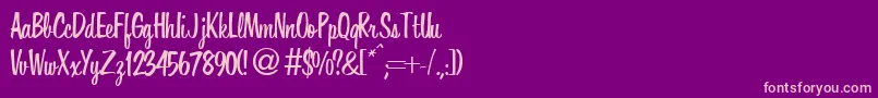 HoverRegularDb Font – Pink Fonts on Purple Background