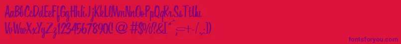 HoverRegularDb Font – Purple Fonts on Red Background