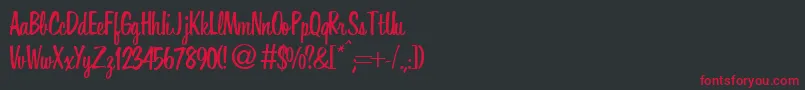フォントHoverRegularDb – 黒い背景に赤い文字
