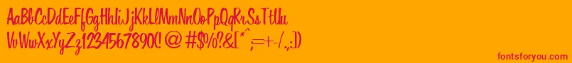 HoverRegularDb Font – Red Fonts on Orange Background