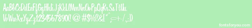 HoverRegularDb Font – White Fonts on Green Background