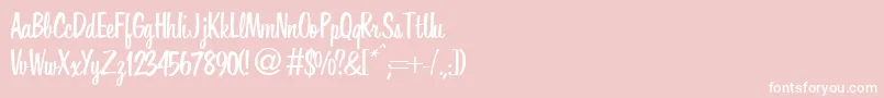 HoverRegularDb Font – White Fonts on Pink Background