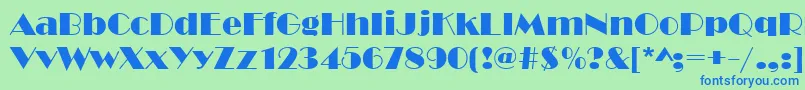 Broadw Font – Blue Fonts on Green Background