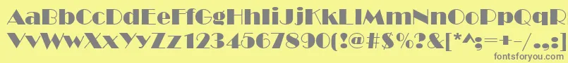 Broadw Font – Gray Fonts on Yellow Background