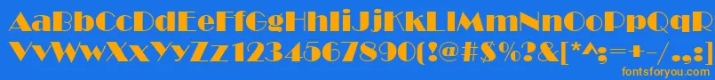 Broadw Font – Orange Fonts on Blue Background