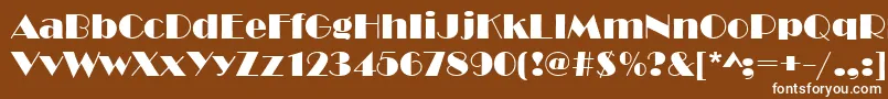 フォントBroadw – 茶色の背景に白い文字