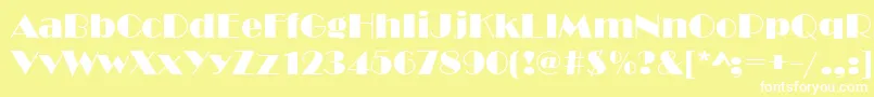 Broadw Font – White Fonts on Yellow Background