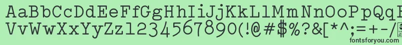 TypowriterRegularDemo Font – Black Fonts on Green Background