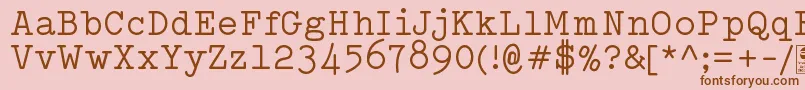 TypowriterRegularDemo Font – Brown Fonts on Pink Background