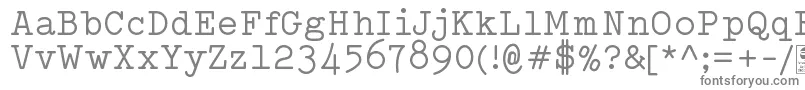 TypowriterRegularDemo-fontti – harmaat kirjasimet valkoisella taustalla
