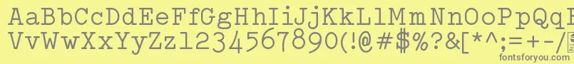 TypowriterRegularDemo Font – Gray Fonts on Yellow Background