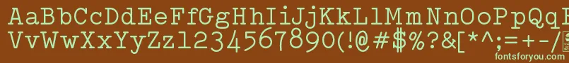 Шрифт TypowriterRegularDemo – зелёные шрифты на коричневом фоне