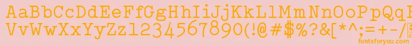 TypowriterRegularDemo-Schriftart – Orangefarbene Schriften auf rosa Hintergrund