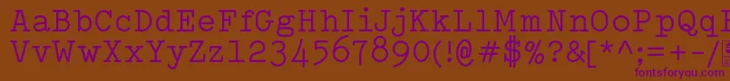 TypowriterRegularDemo Font – Purple Fonts on Brown Background