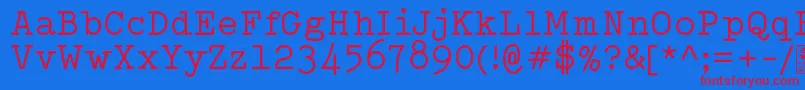 TypowriterRegularDemo Font – Red Fonts on Blue Background