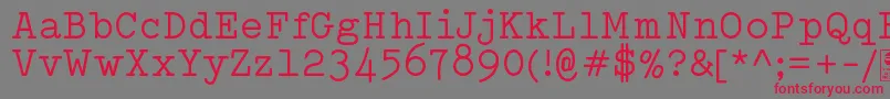 フォントTypowriterRegularDemo – 赤い文字の灰色の背景