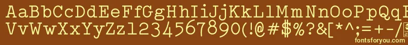 TypowriterRegularDemo Font – Yellow Fonts on Brown Background