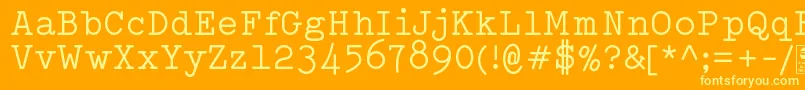 More about TypowriterRegularDemo Font TypowriterRegularDemo Font – Yellow Fonts on Orange Background