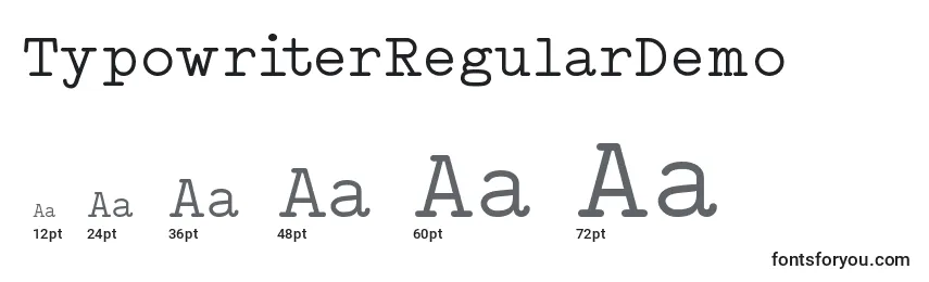 TypowriterRegularDemo font sizes