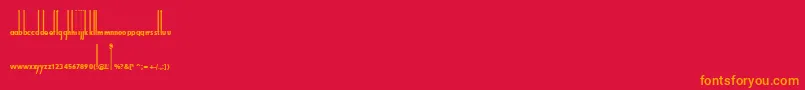 Więcej informacji o czcionce Thiamine Czcionka Thiamine – pomarańczowe czcionki na czerwonym tle