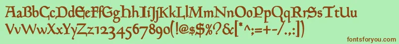 GoudyMediaevalDemibold Font – Brown Fonts on Green Background