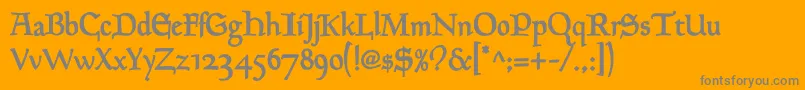 GoudyMediaevalDemibold Font – Gray Fonts on Orange Background