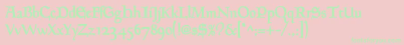 GoudyMediaevalDemibold Font – Green Fonts on Pink Background