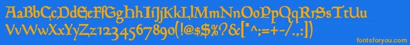 GoudyMediaevalDemibold Font – Orange Fonts on Blue Background