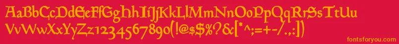 GoudyMediaevalDemibold Font – Orange Fonts on Red Background