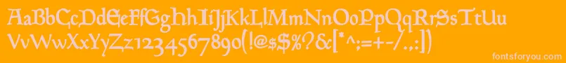 GoudyMediaevalDemibold Font – Pink Fonts on Orange Background