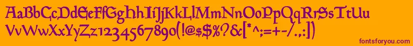 GoudyMediaevalDemibold Font – Purple Fonts on Orange Background