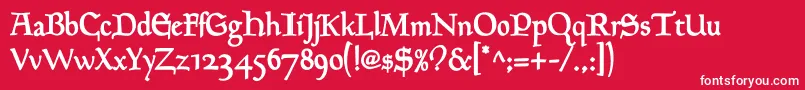 GoudyMediaevalDemibold Font – White Fonts on Red Background