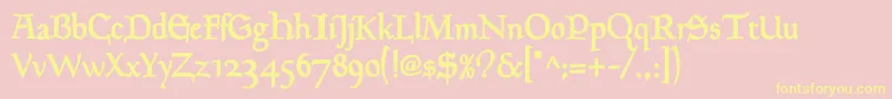 GoudyMediaevalDemibold Font – Yellow Fonts on Pink Background