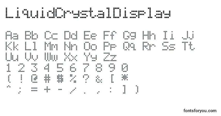 Czcionka LiquidCrystalDisplay – alfabet, cyfry, specjalne znaki