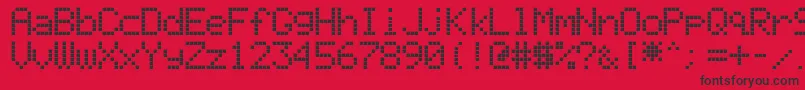 フォントLiquidCrystalDisplay – 赤い背景に黒い文字