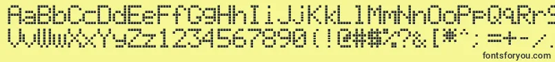 LiquidCrystalDisplay Font – Black Fonts on Yellow Background