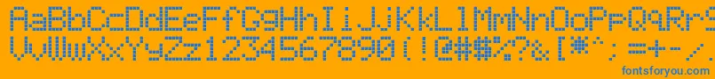 LiquidCrystalDisplay Font – Blue Fonts on Orange Background