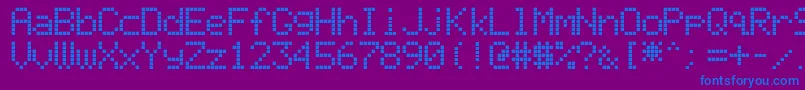 Fonte LiquidCrystalDisplay – fontes azuis em um fundo violeta