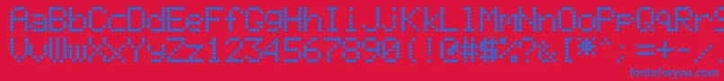 LiquidCrystalDisplay Font – Blue Fonts on Red Background